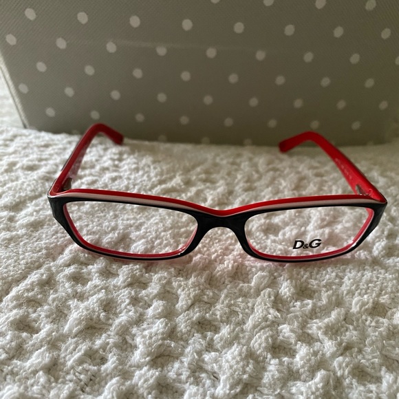 DOLCE & GABBANA Ladies Eyeglasses D & G 1178 Black Red 52~16~130 - Picture 3 of 5